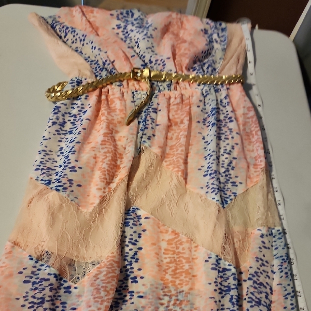 Candies Pink And Blue Tiered Maxi Skirt for Cocktail - Picture 8 of 10